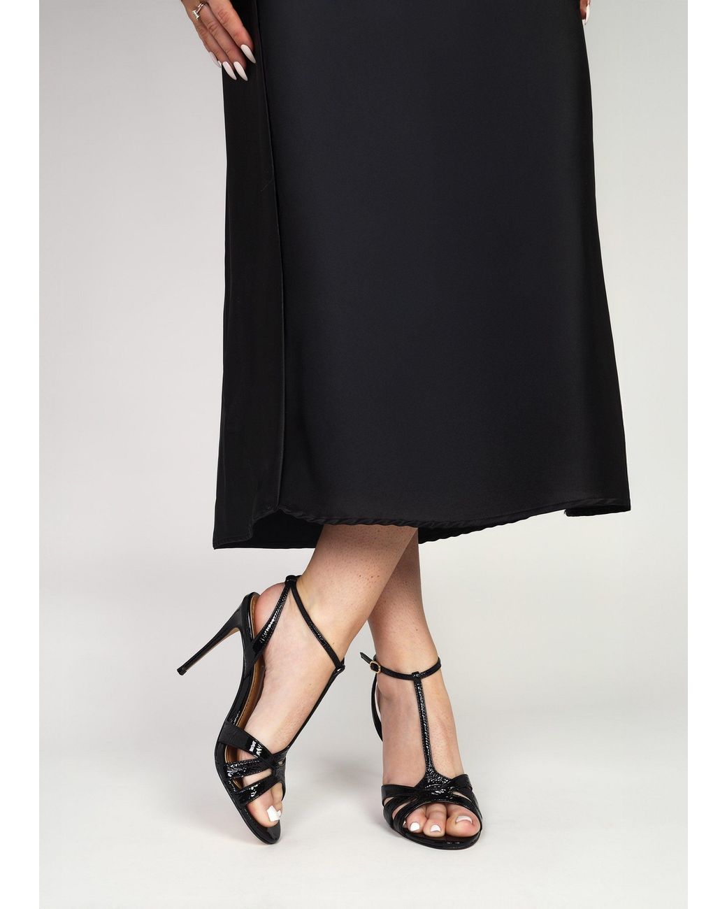 Daniel White Civil Leather T Bar Stiletto Heel Sandals