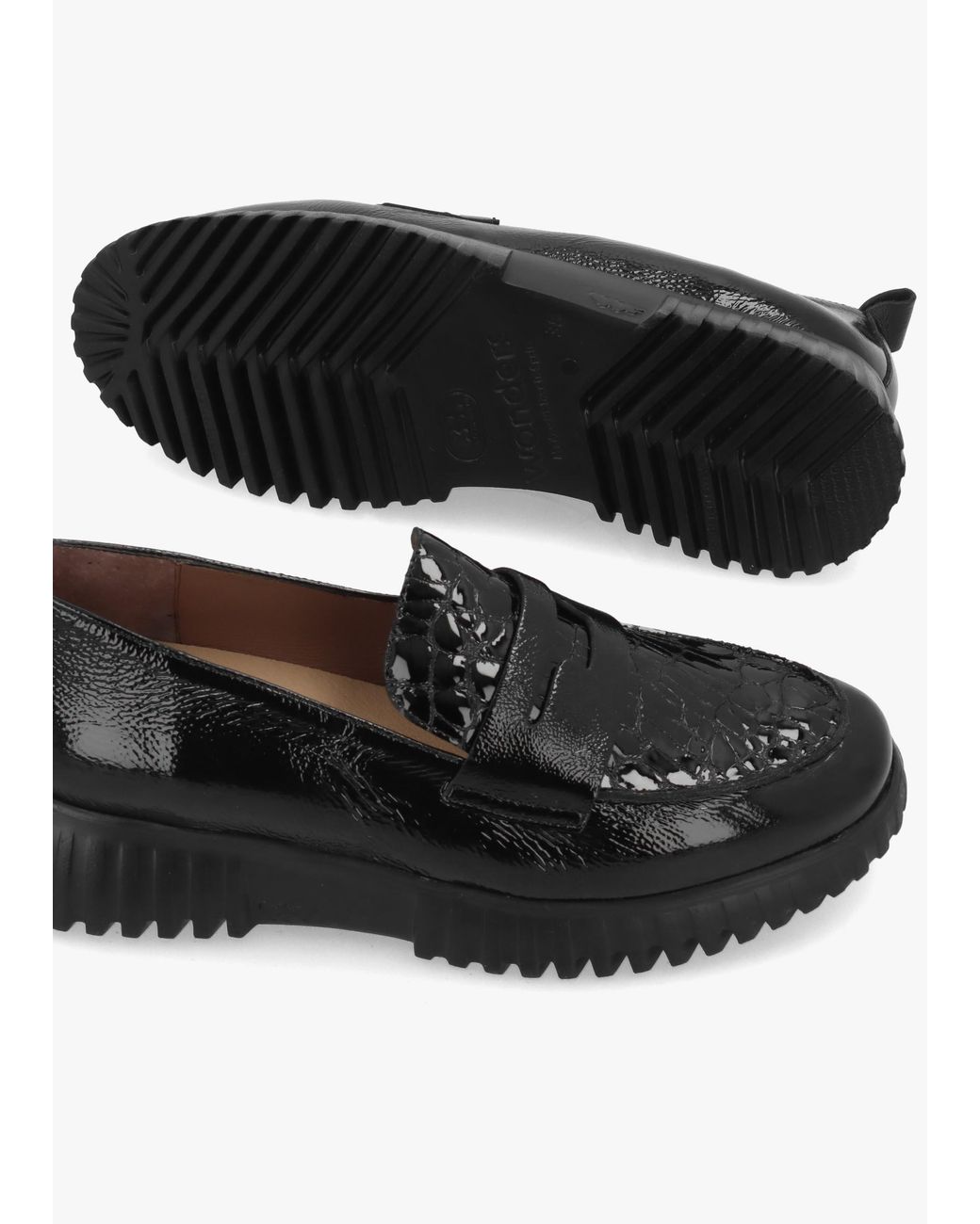 Wonders Black Flexfly 20 Loafers