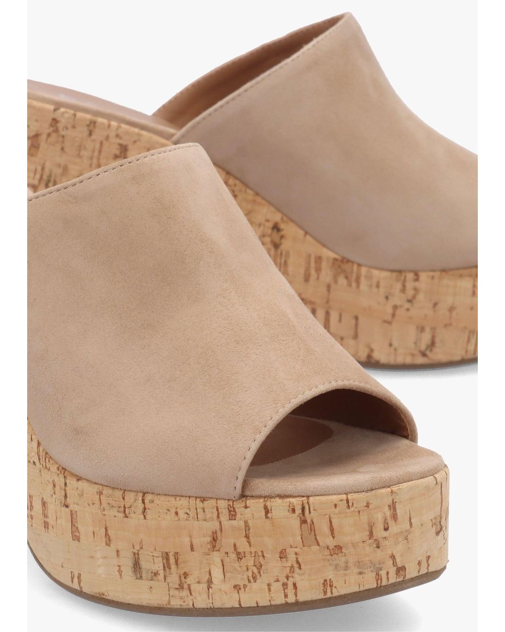 Daniel Natural Silken Cork Platform Heeled Mules