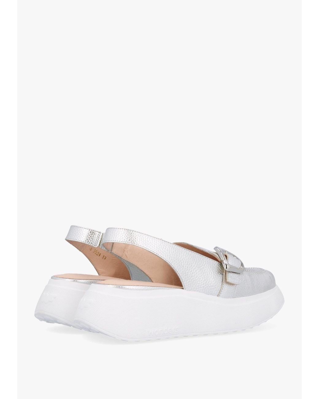 Wonders White Acalia Chunky Low Wedge Sling Backs