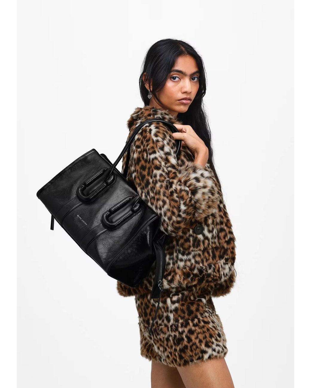 Marc Jacobs Black Babe City Crinkle Leather Tote Bag