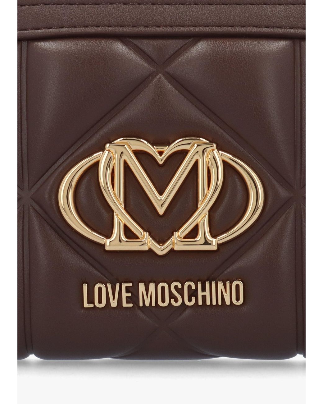 Love Moschino Multicolor Heart Logo Quilted Pillow Cioccolato Purse