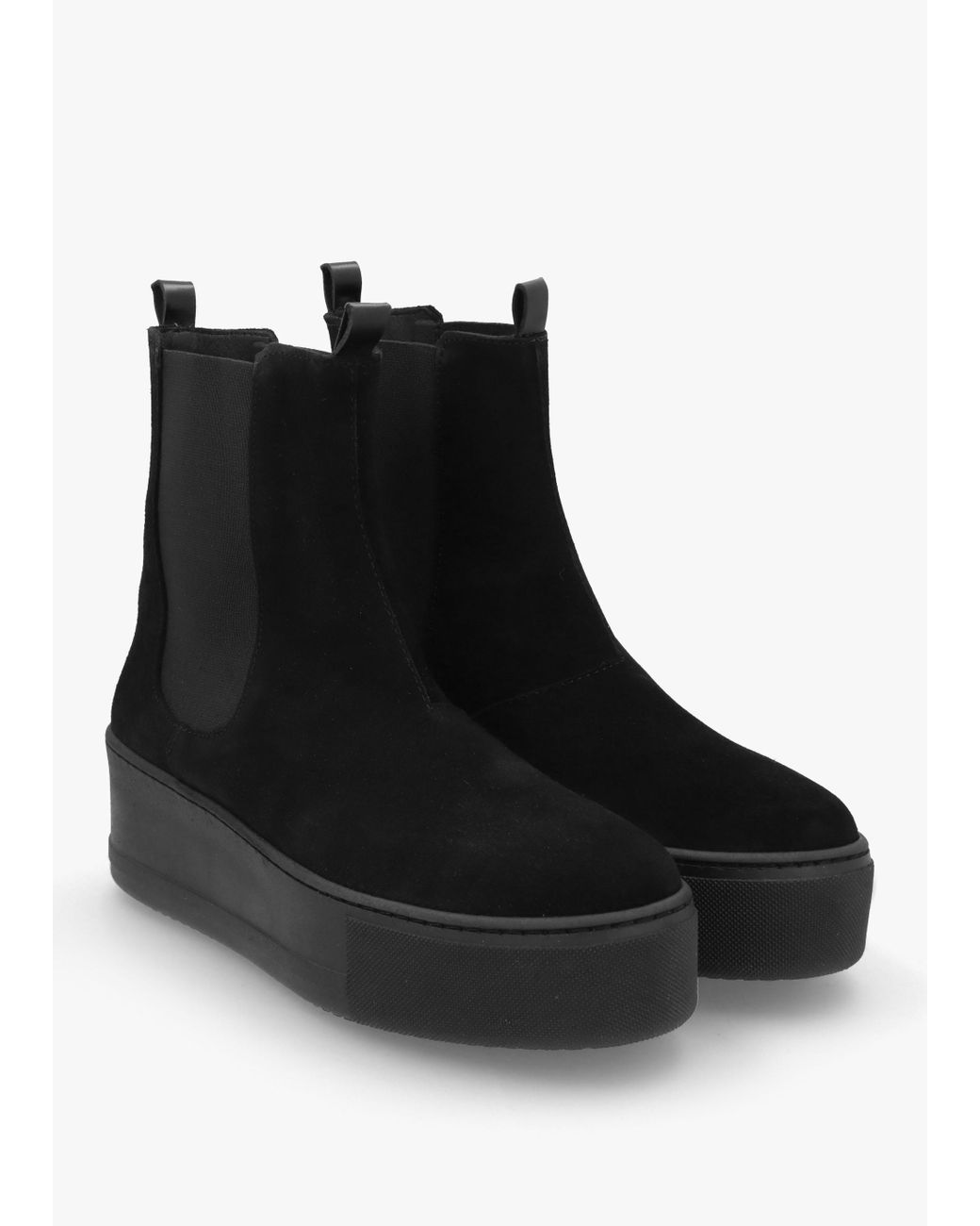 Daniel Tred Black Suede Flatform Chelsea Boots