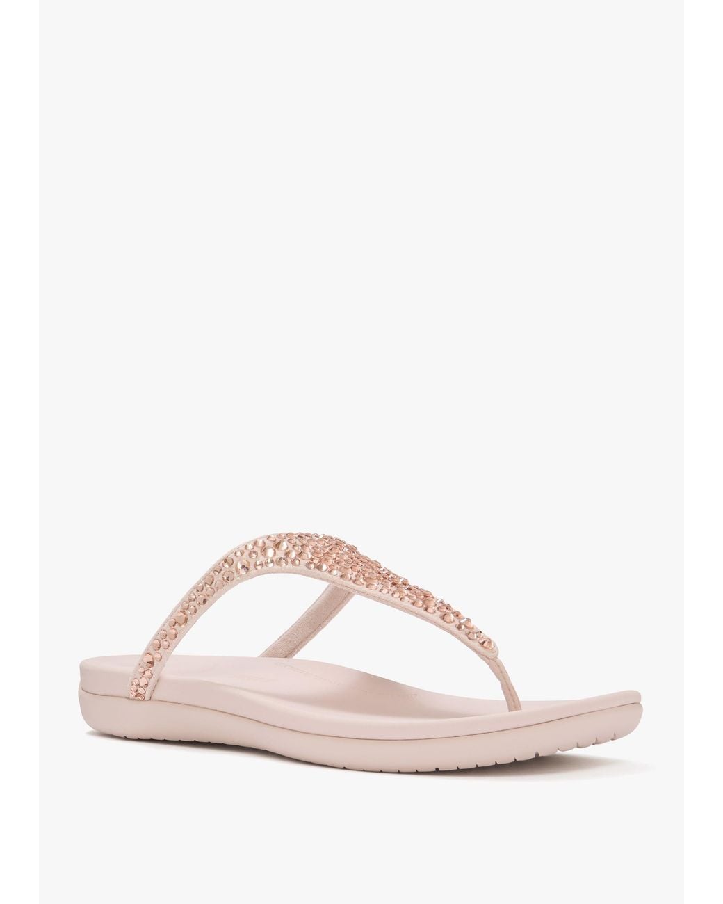 Fitflop Pink Solay Nude Rose Mixed Crystal Tote Post Sandals
