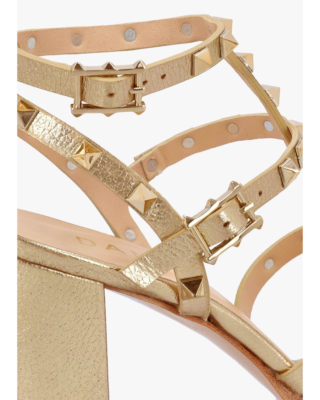 Daniel Natural Pitter Studded Block Heeled Sandals