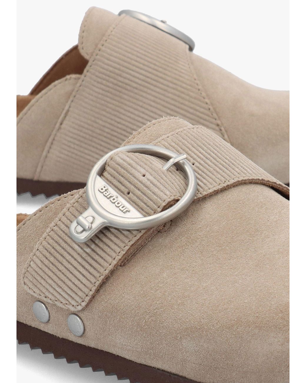 Barbour White Kyra Taupe Closed Toe Sandals