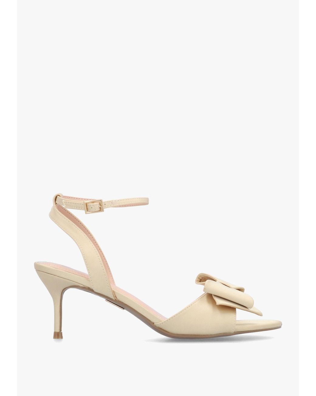 Moda In Pelle Natural Lotty Muted Satin Bow Low Heel Sandals