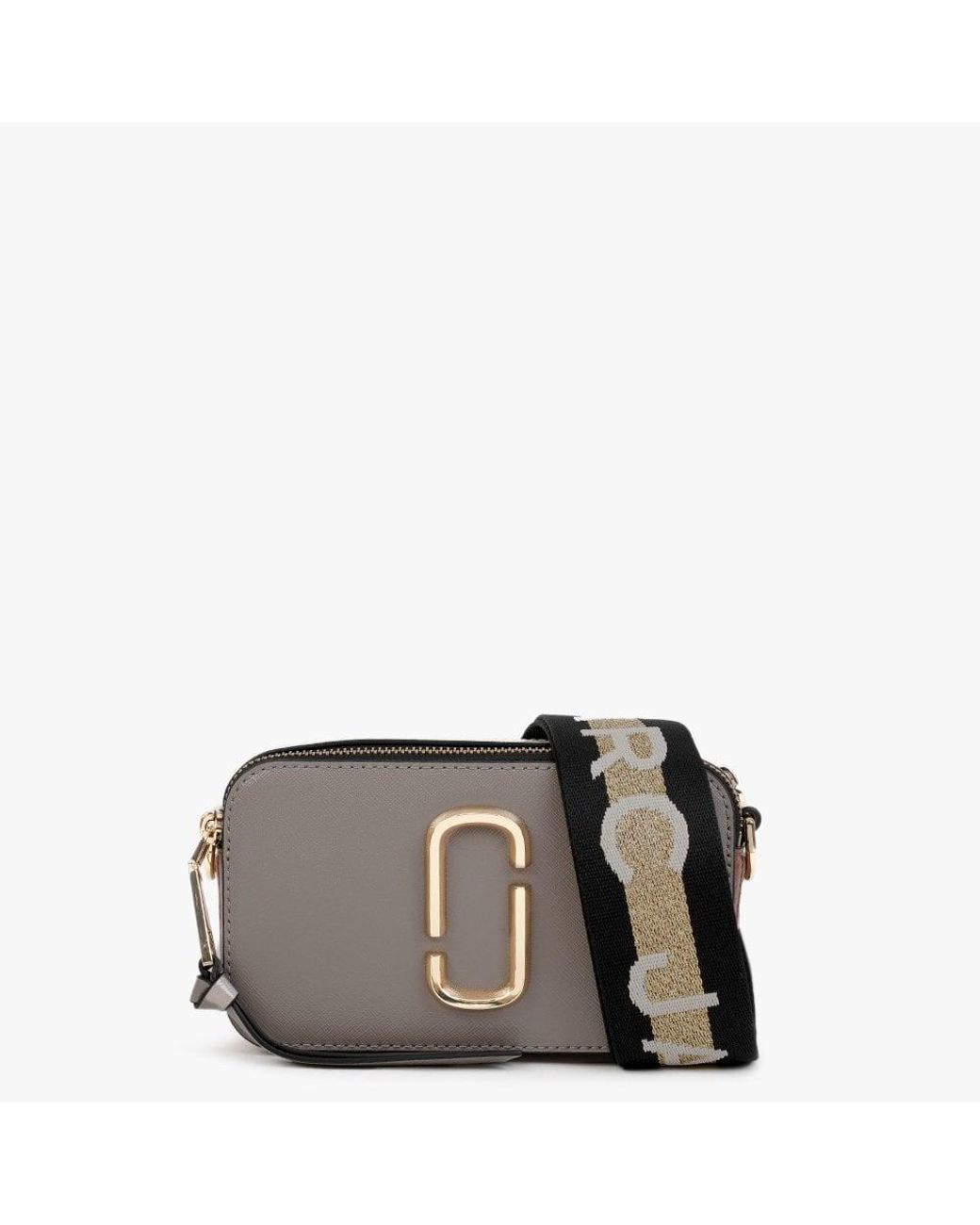 Marc Jacobs Logo Strap Snapshot Small Camera Bag Leather Cement Multicolor, Camera Bag