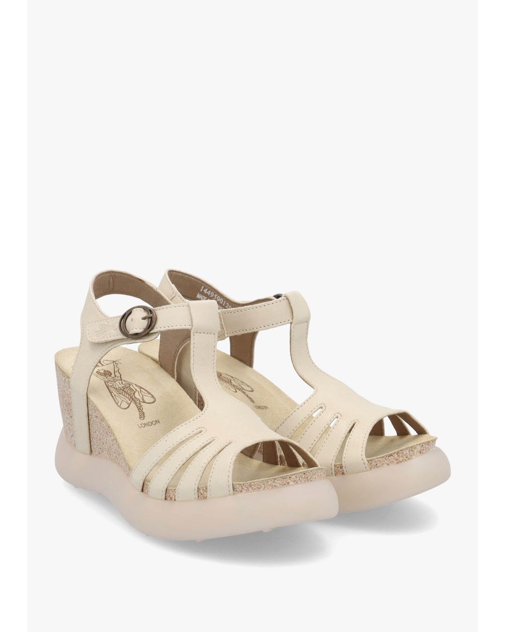 Fly London Natural Gait T Bar Wedge Sandals