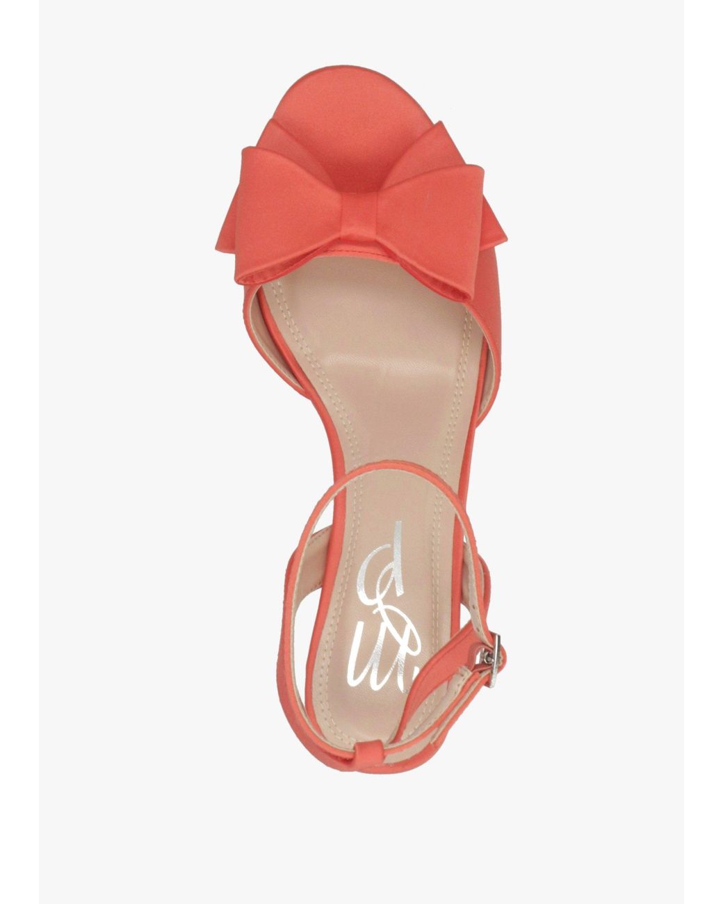 Moda In Pelle Red Lotty Satin Bow Low Heel Sandals