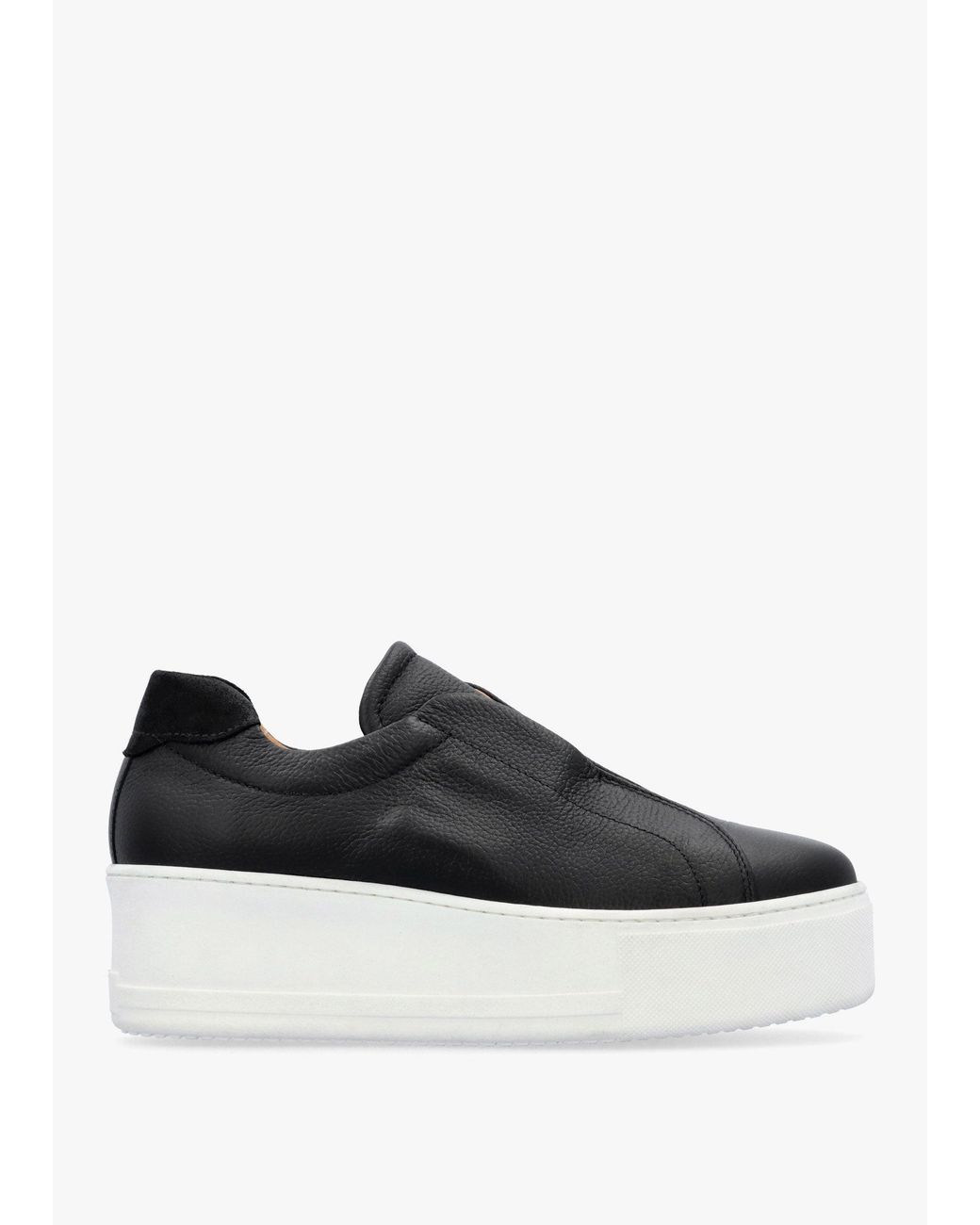 Daniel Black Tred Tumbled Leather Laceless Flatform Trainers
