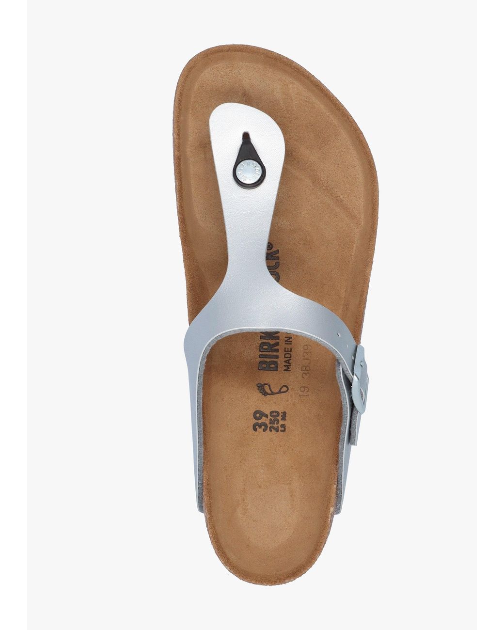 Birkenstock White Gizeh Birko-Flor Sandals