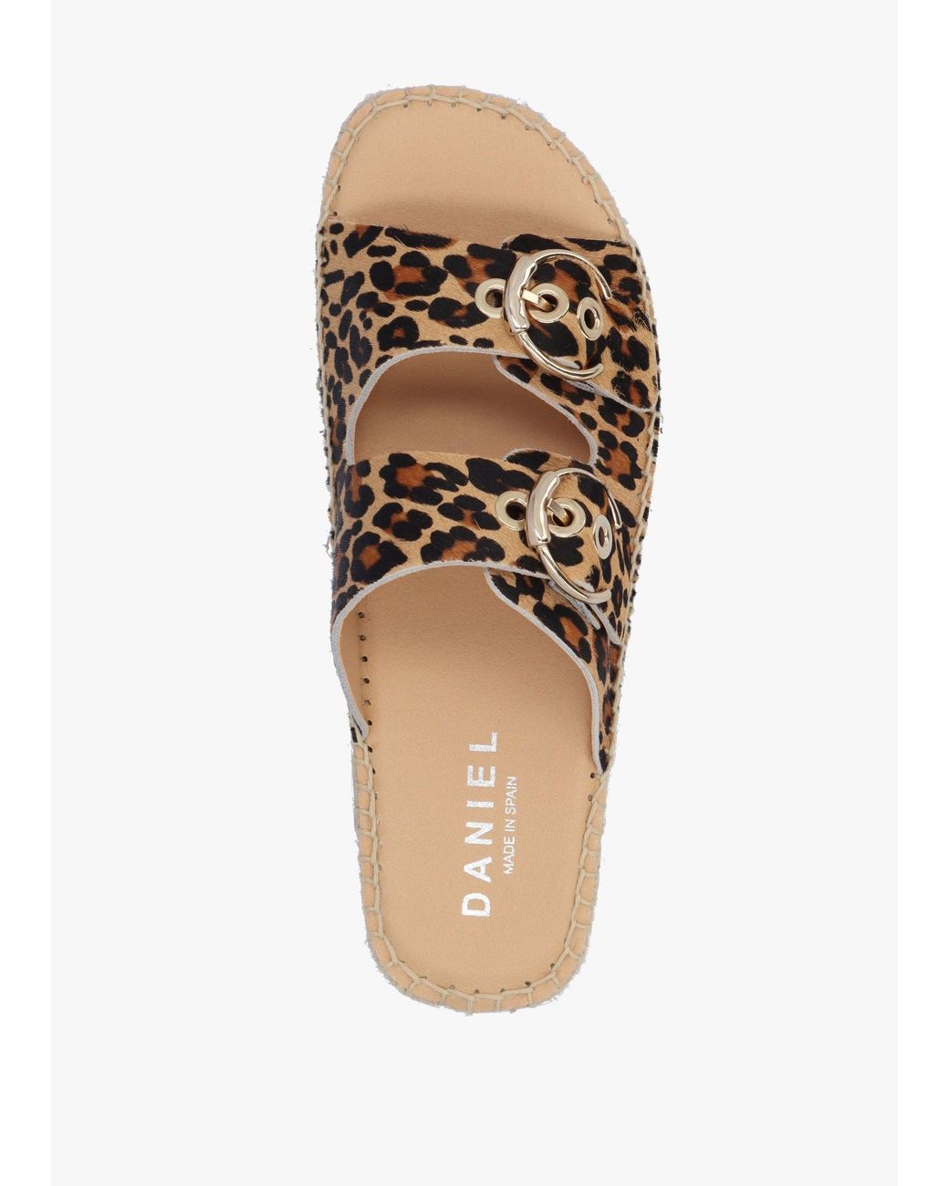 Daniel Multicolor Jools Leopard Pony Hair Flatform Espadrille Mules