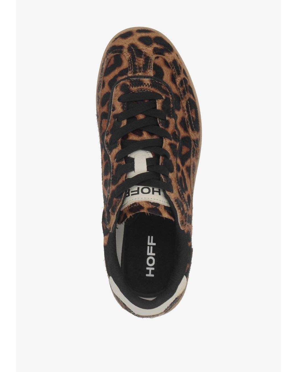 HOFF Brown Alley Leopard Pony Hair Leather Trainers