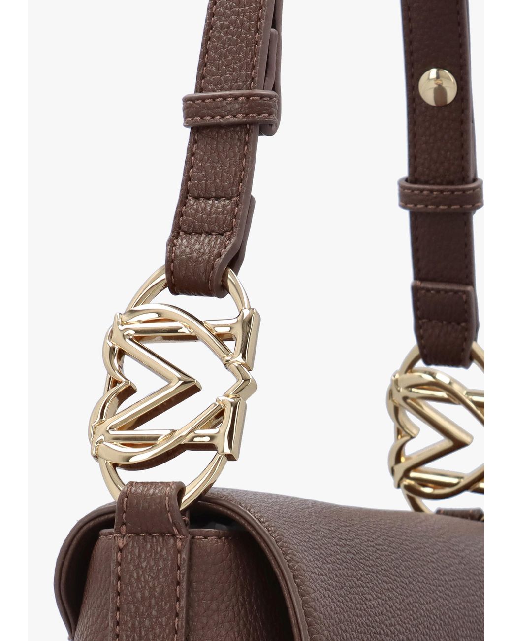 Love Moschino Brown Pebbled Shoulder Bag