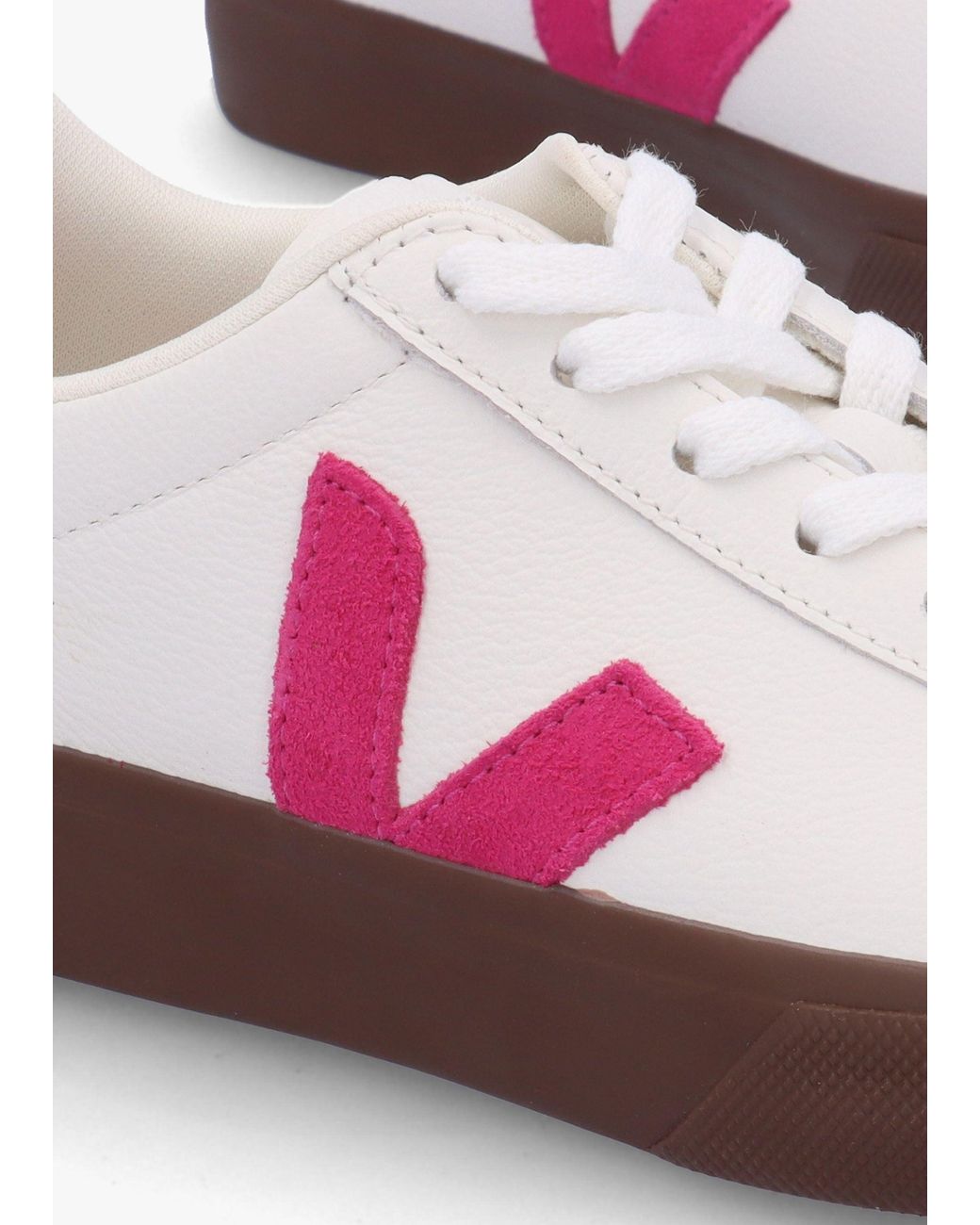 Veja Pink Campo Leather Bark Trainers