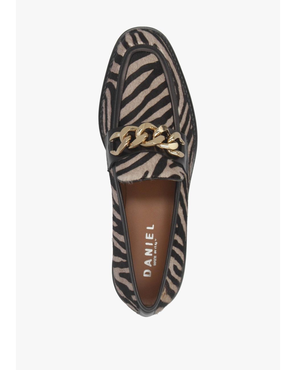 Daniel White Zebra Pony Hair Loafers