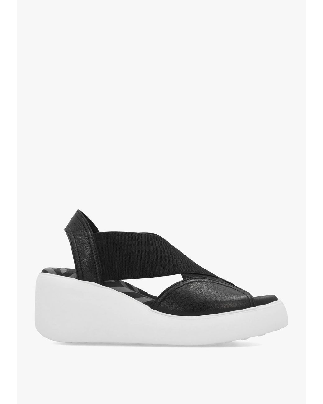 Fly London White Daif Mid Wedge Sandals