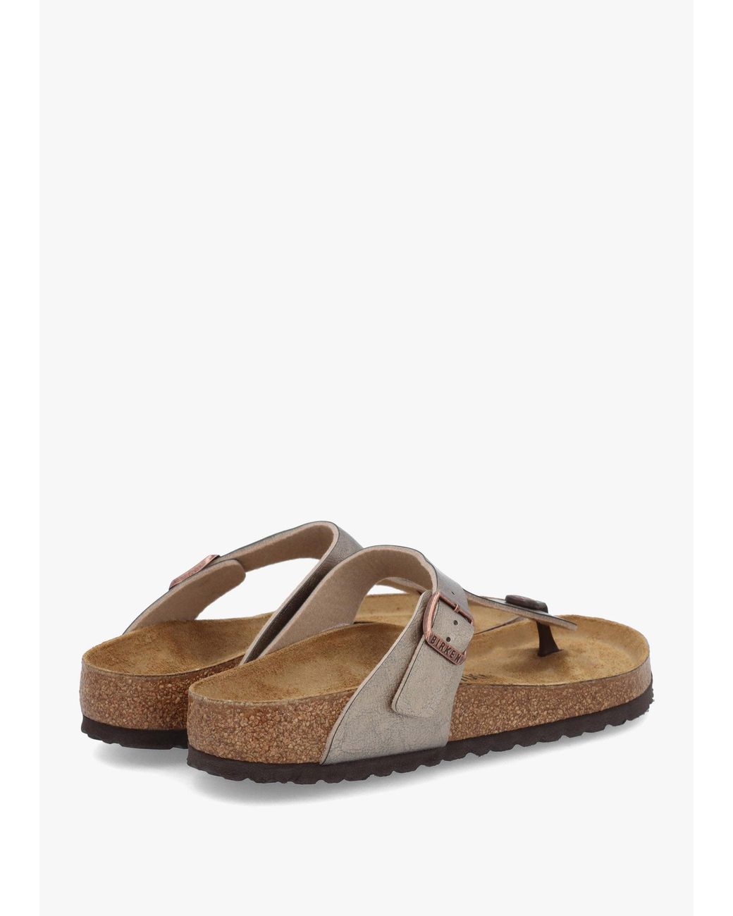 Birkenstock White Gizeh Graceful Taupe Birko-Flor Sandals