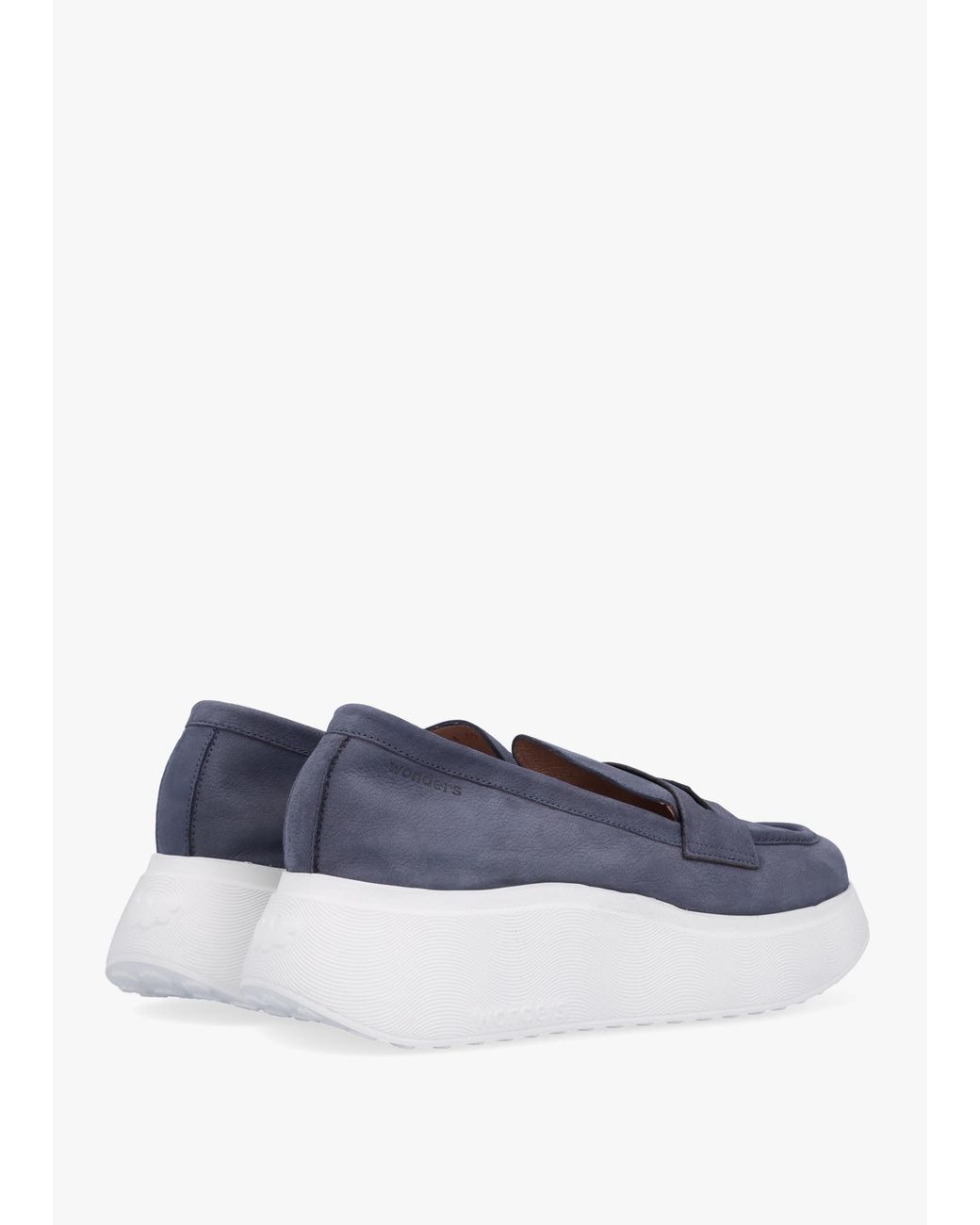 Wonders Blue Estela Nubuck Leather Chunky Loafers