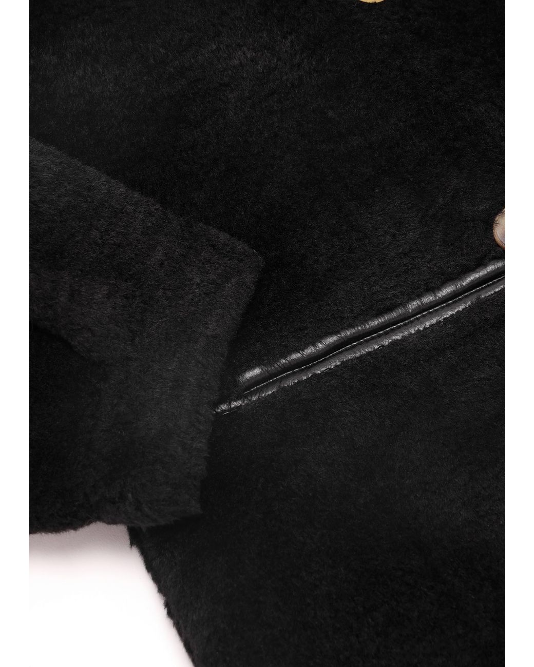 Oakwood Black Tilda Shearling Style Longline Coat