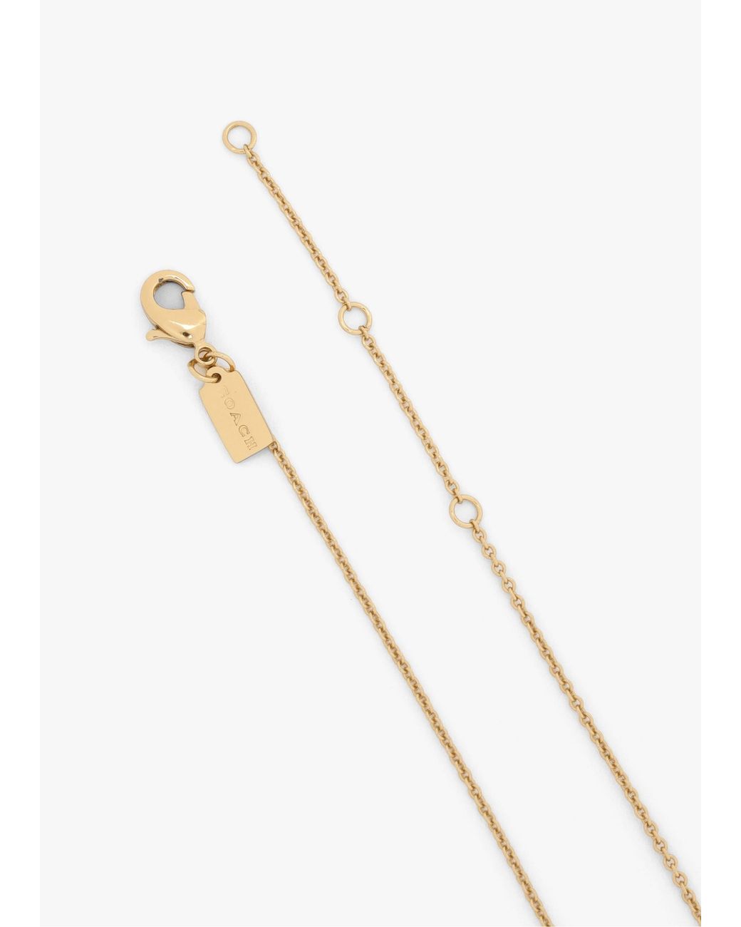 COACH Metallic C Logo Started Chain Necklace