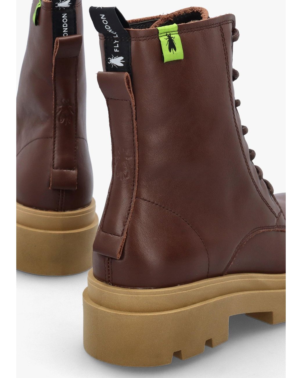 Fly London Brown Jacy Chocolate Leather Lace Up Ankle Boots