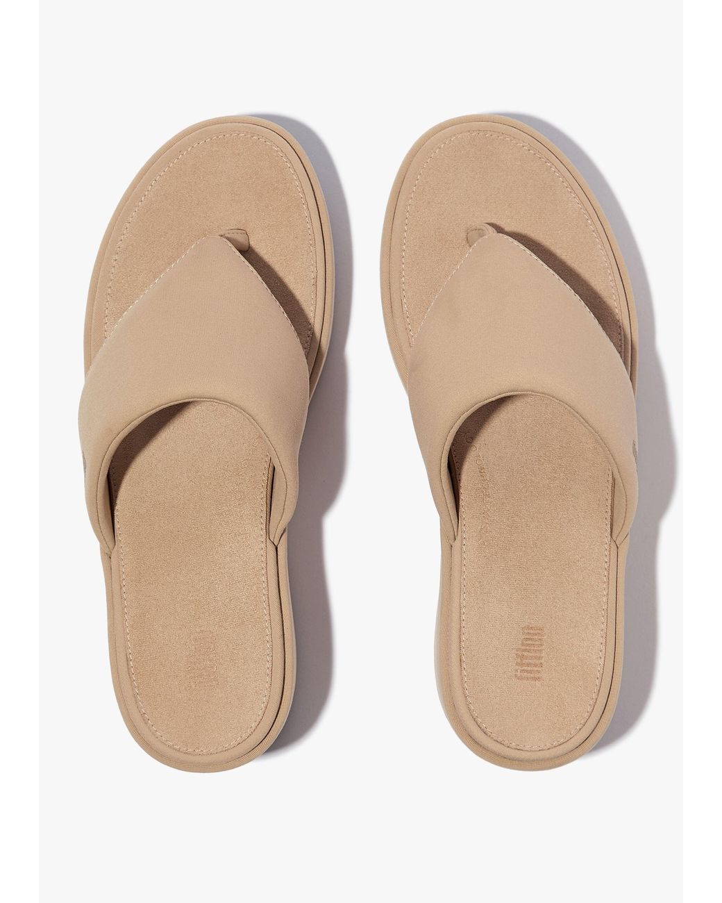 Fitflop White Platform Classic Toe Post Wedge Sandals