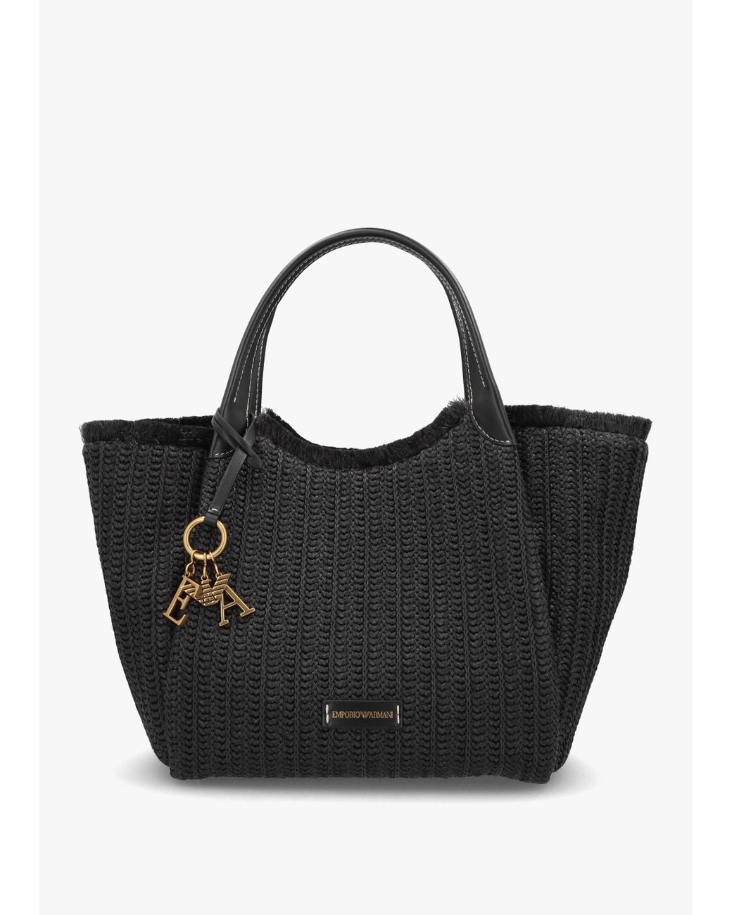 Emporio Armani Woven Slouchy Beach Shopper Bag Fabric in Black Lyst Canada