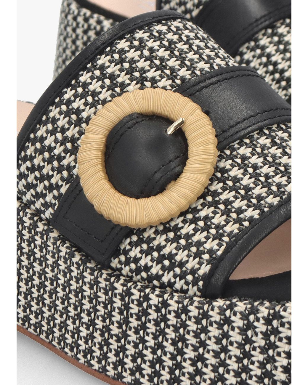 Daniel White Jono Monogram Woven Raffia Flatform Mules