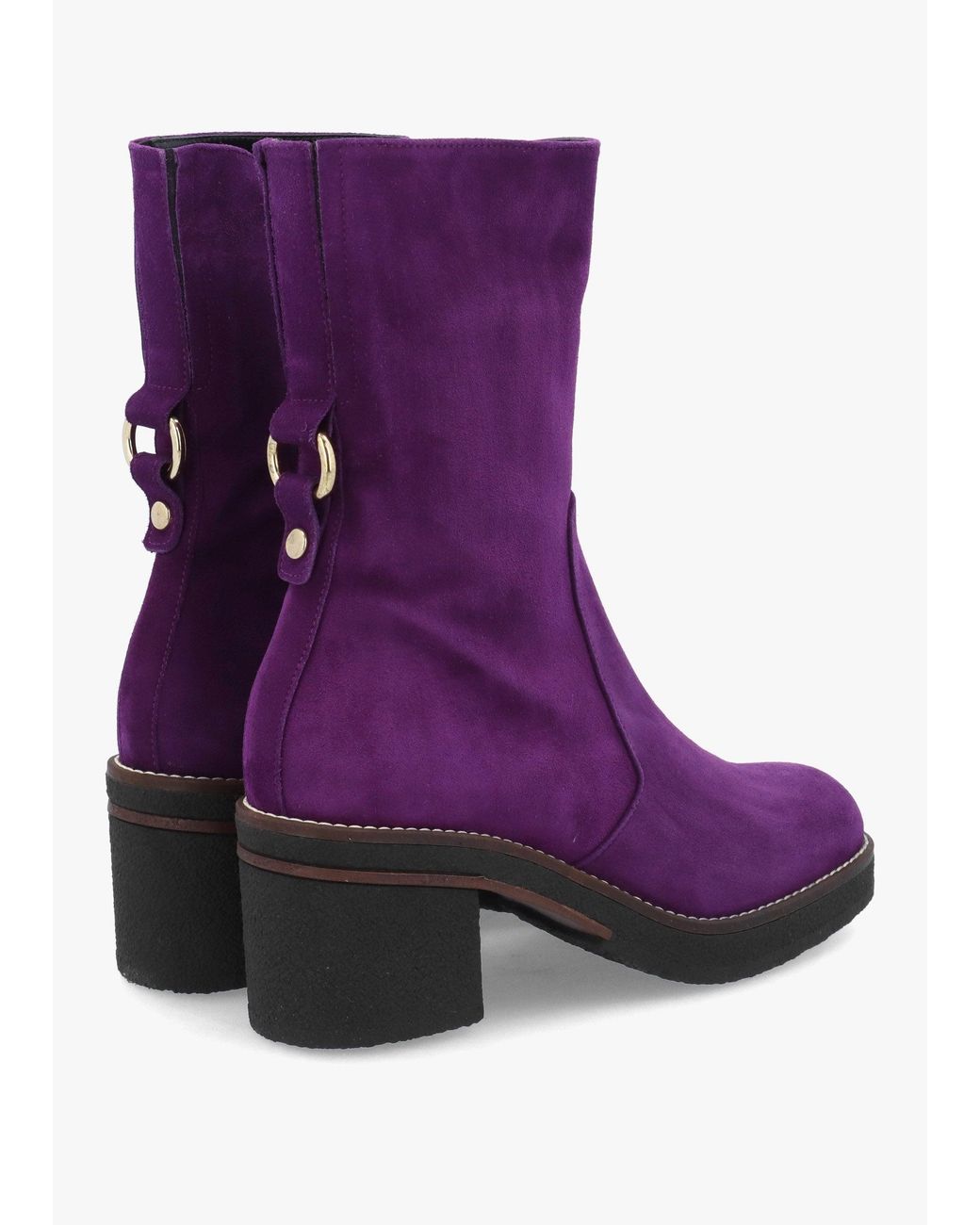 Daniel Purple Block Heel Calf Boots