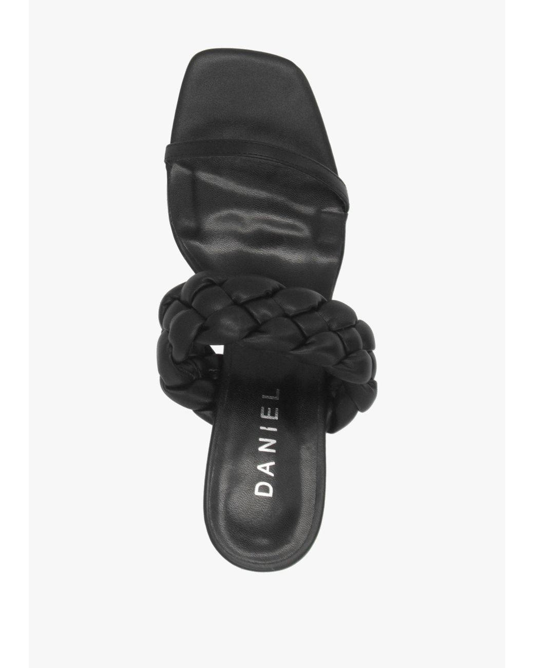 Daniel Black Rose Plaited Two Bar Heeled Sandals