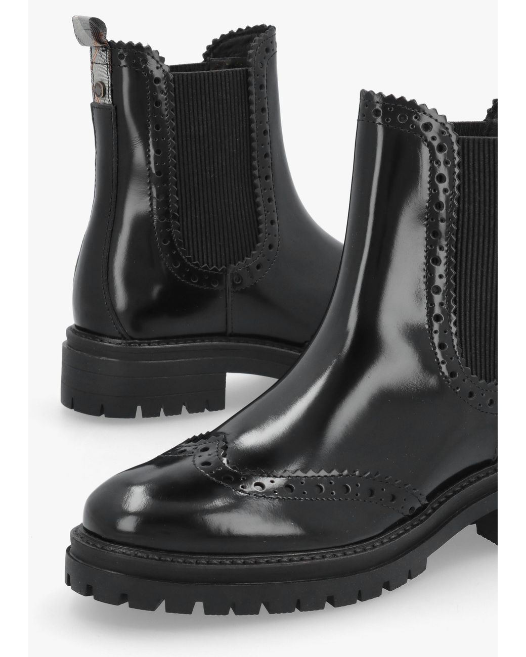 Barbour Black Fawne Leather Chelsea Boots