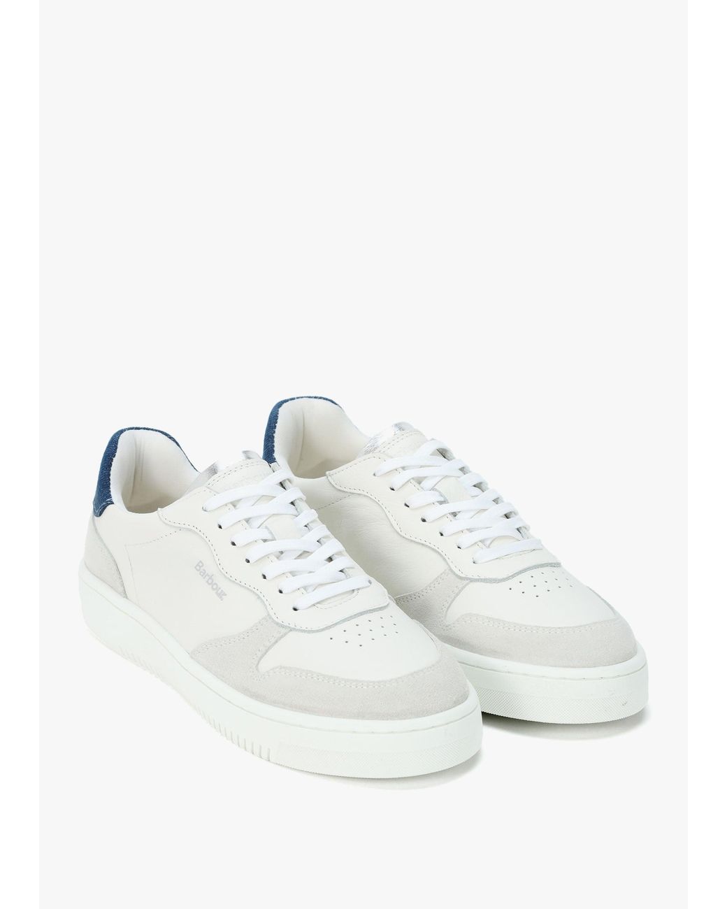 Barbour White Celeste & Chambray Leather Trainers