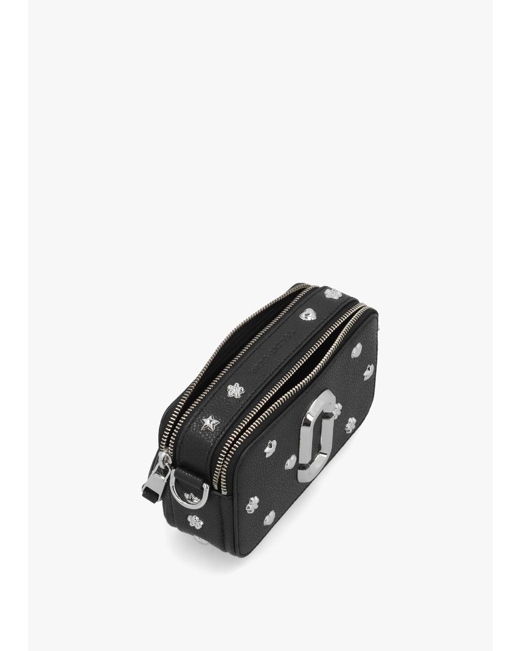 Marc Jacobs Black The Snapshot Mini Icon Studs Multi Leather Camera Bag