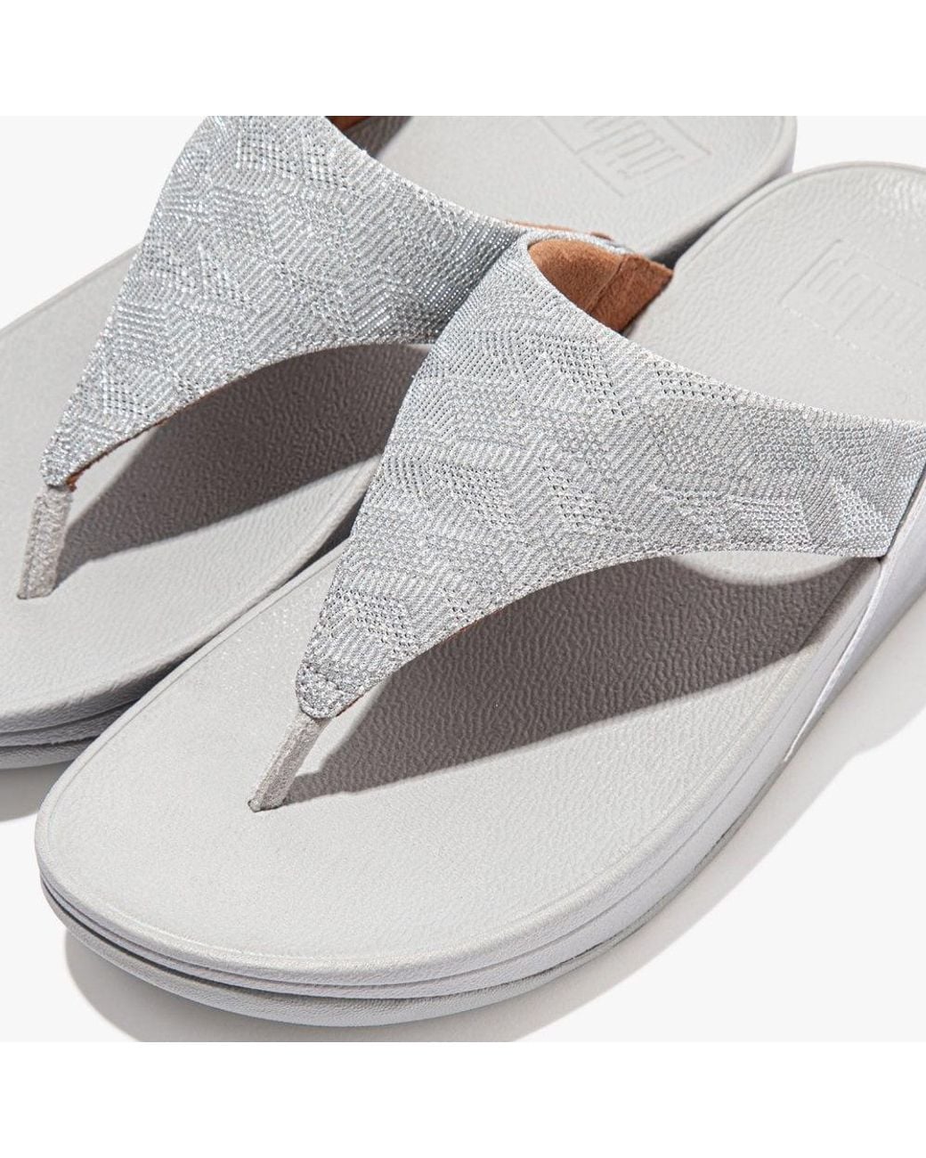 Fitflop Multicolor Lulu Glitz Silver Toe Post Sandals