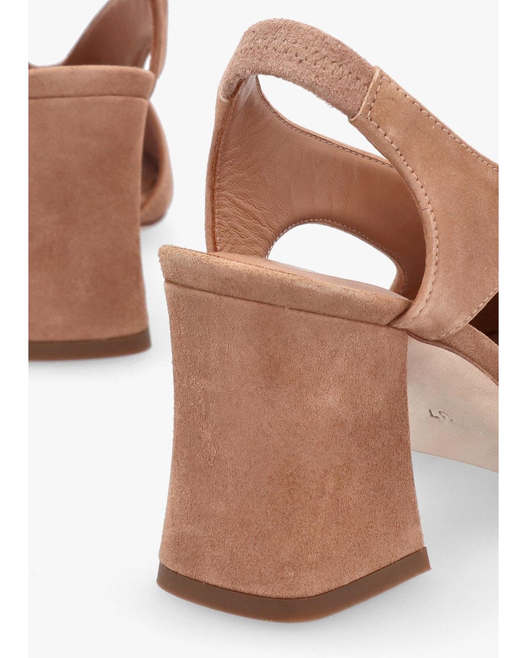 Daniel Multicolor Scoop Tan Suede Cut Away Shaped Heel Sandals