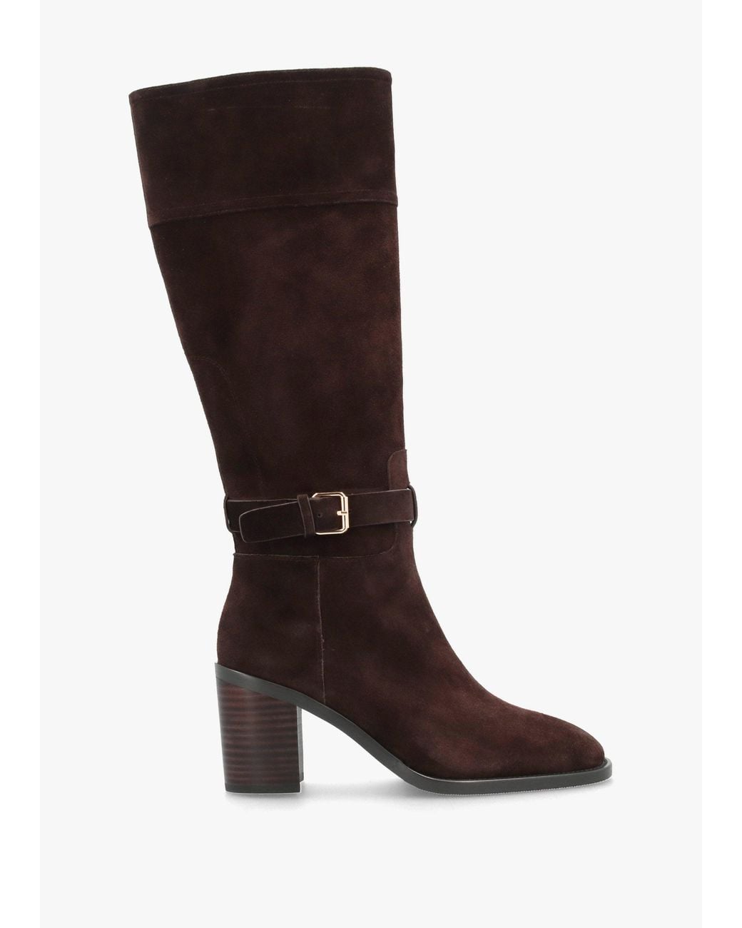 Daniel Brown Spartan Ankle Strap Block Heel Knee Boots