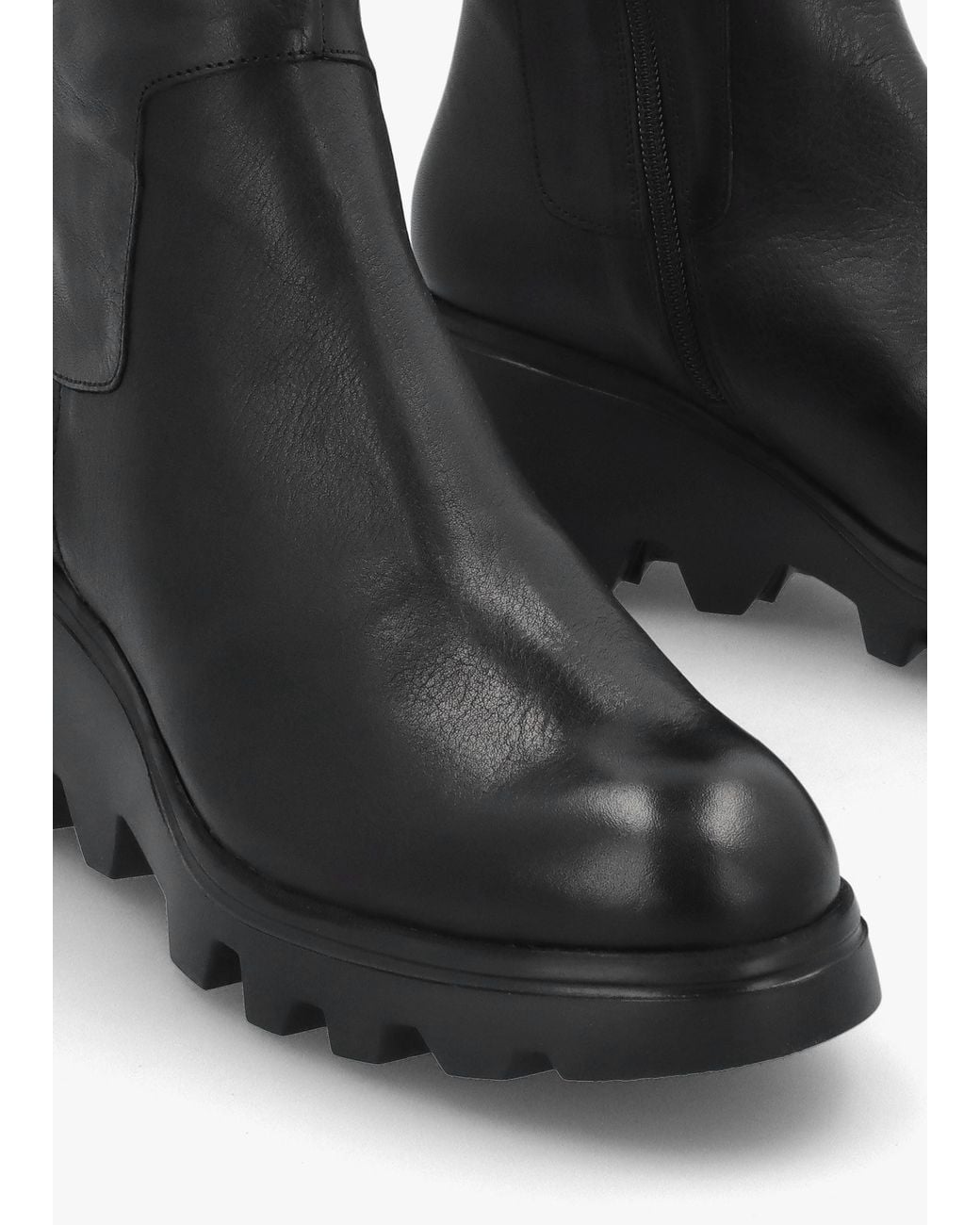 Wonders Black Wedge Ankle Boots