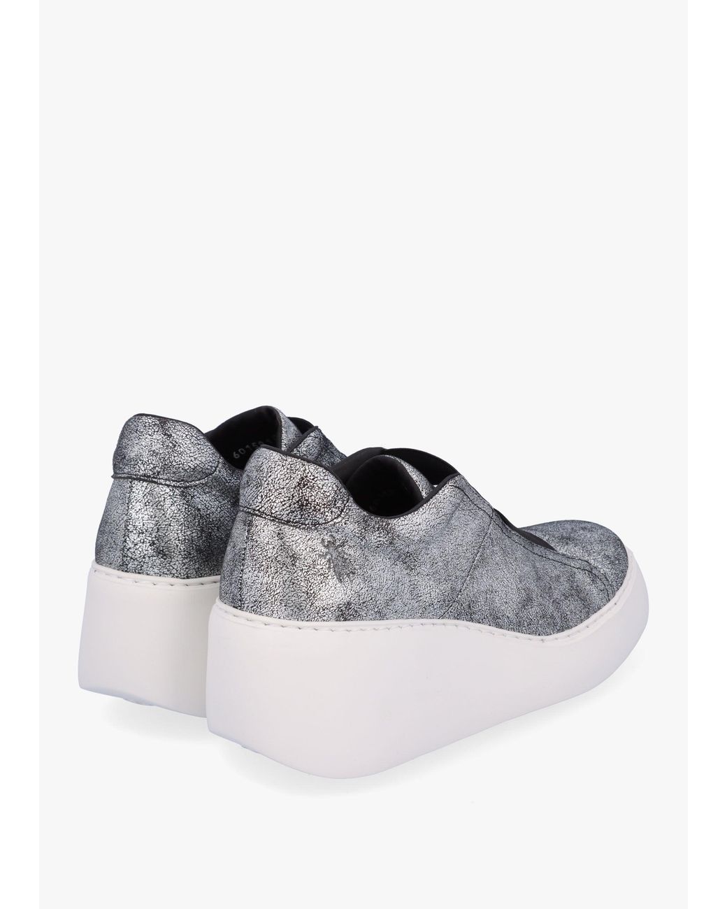 Fly London White Dito Ii Leather Wedge Trainers