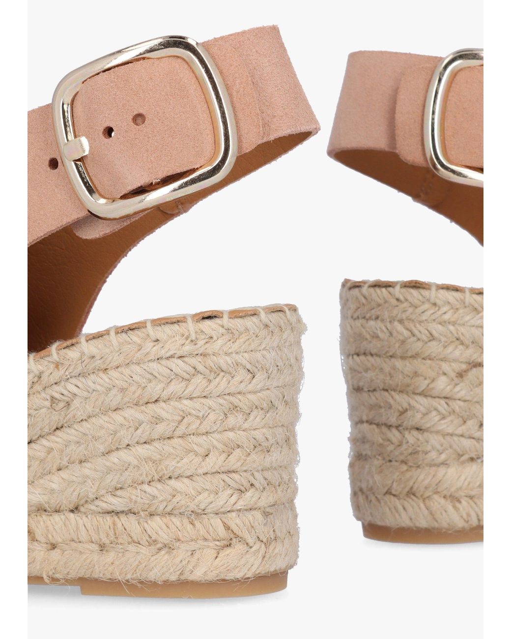 Daniel Natural Kathie Nude Suede Peep Toe Sling Back Wedge Espadrilles