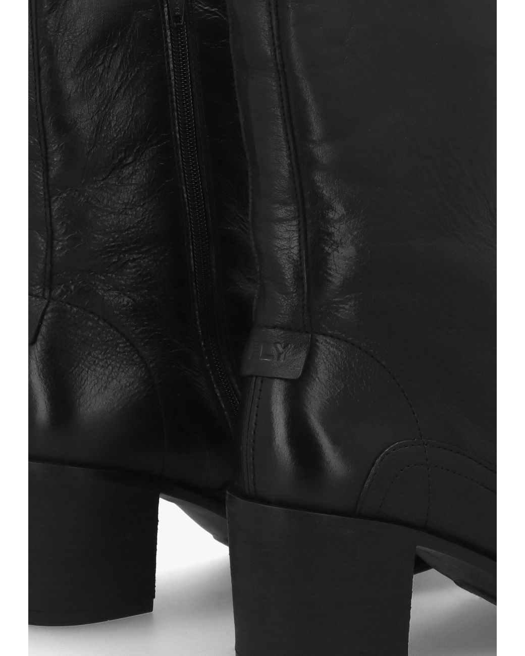 Fly London Black Bore Heeled Calf Boots