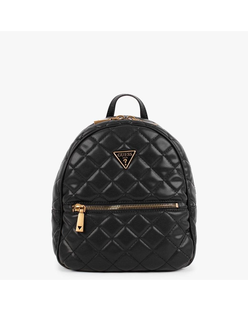 Guess Cessily Quilted Black Backpack | Lyst