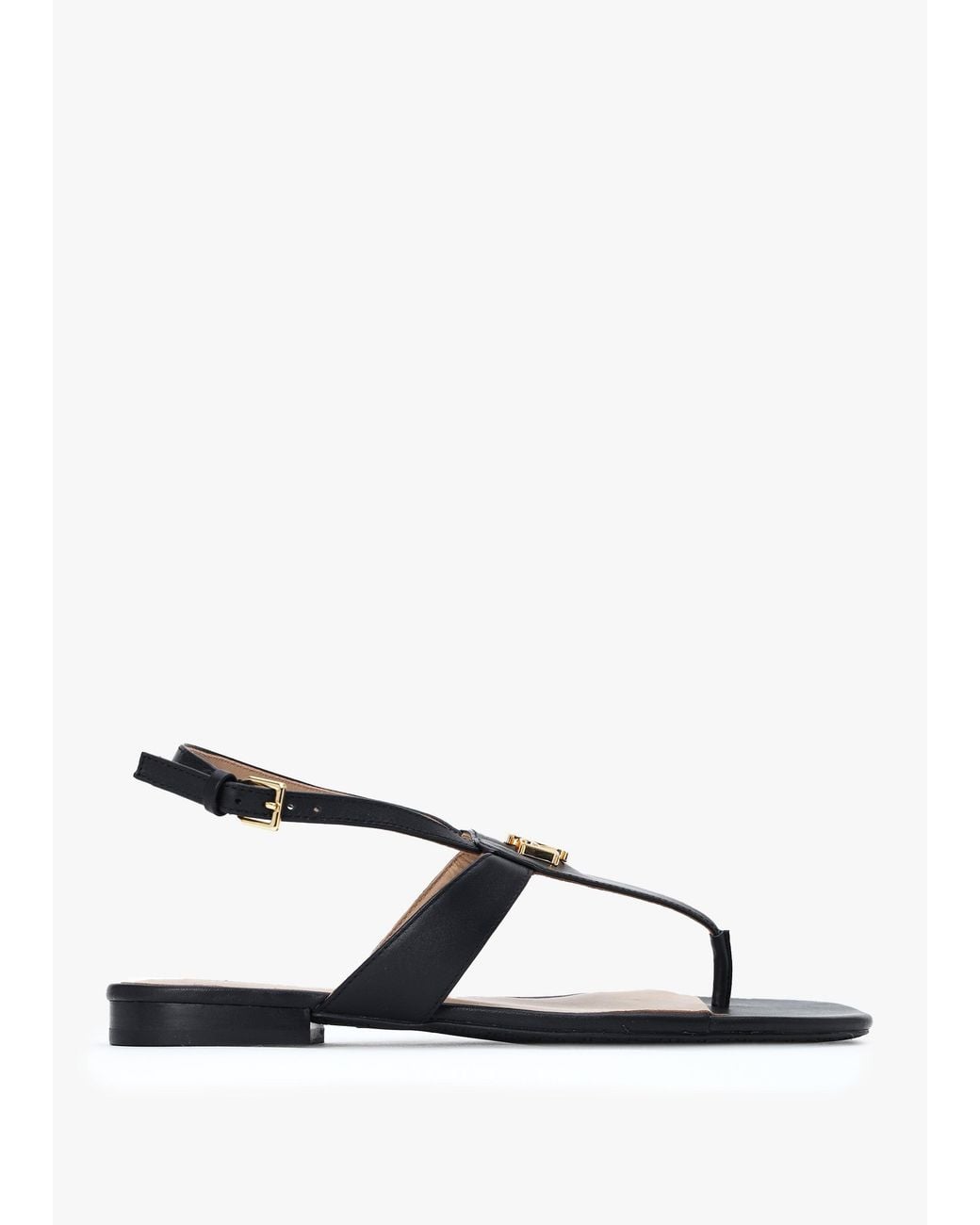 Ralph Lauren White Everley Calfskin Leather Toe Post Sandals