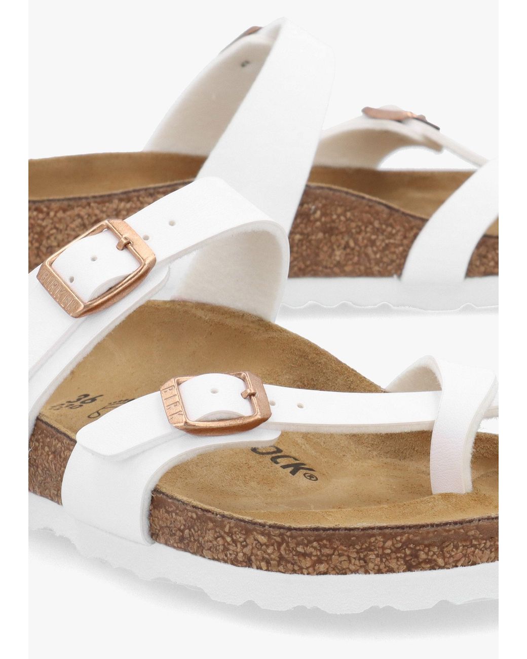 Birkenstock White Mayari Birko-Flor Thong Sandals