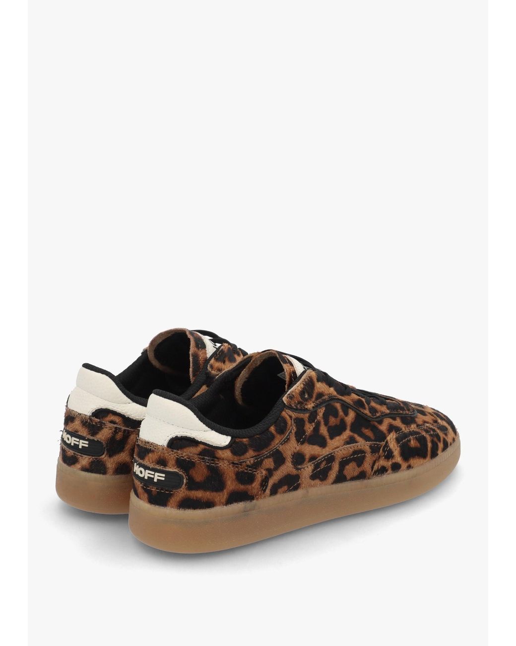 HOFF Brown Alley Leopard Pony Hair Leather Trainers