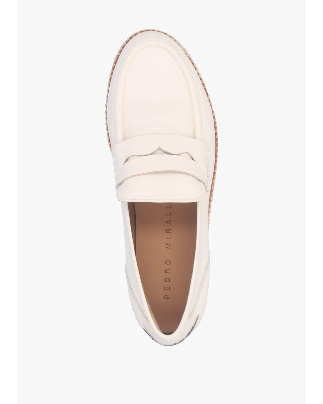 Pedro Miralles Natural Campion Raffia Trim Loafers