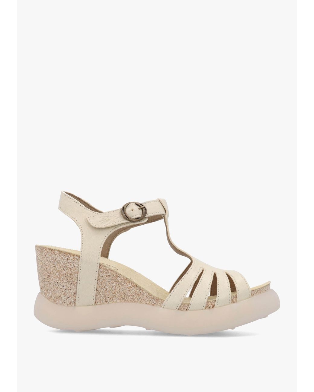 Fly London Natural Gait T Bar Wedge Sandals