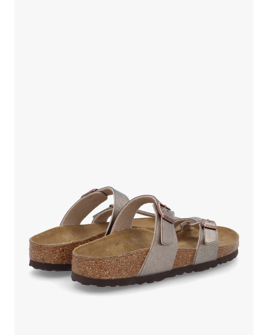 Birkenstock White Mayari Graceful Taupe Birko-Flor Thong Sandals