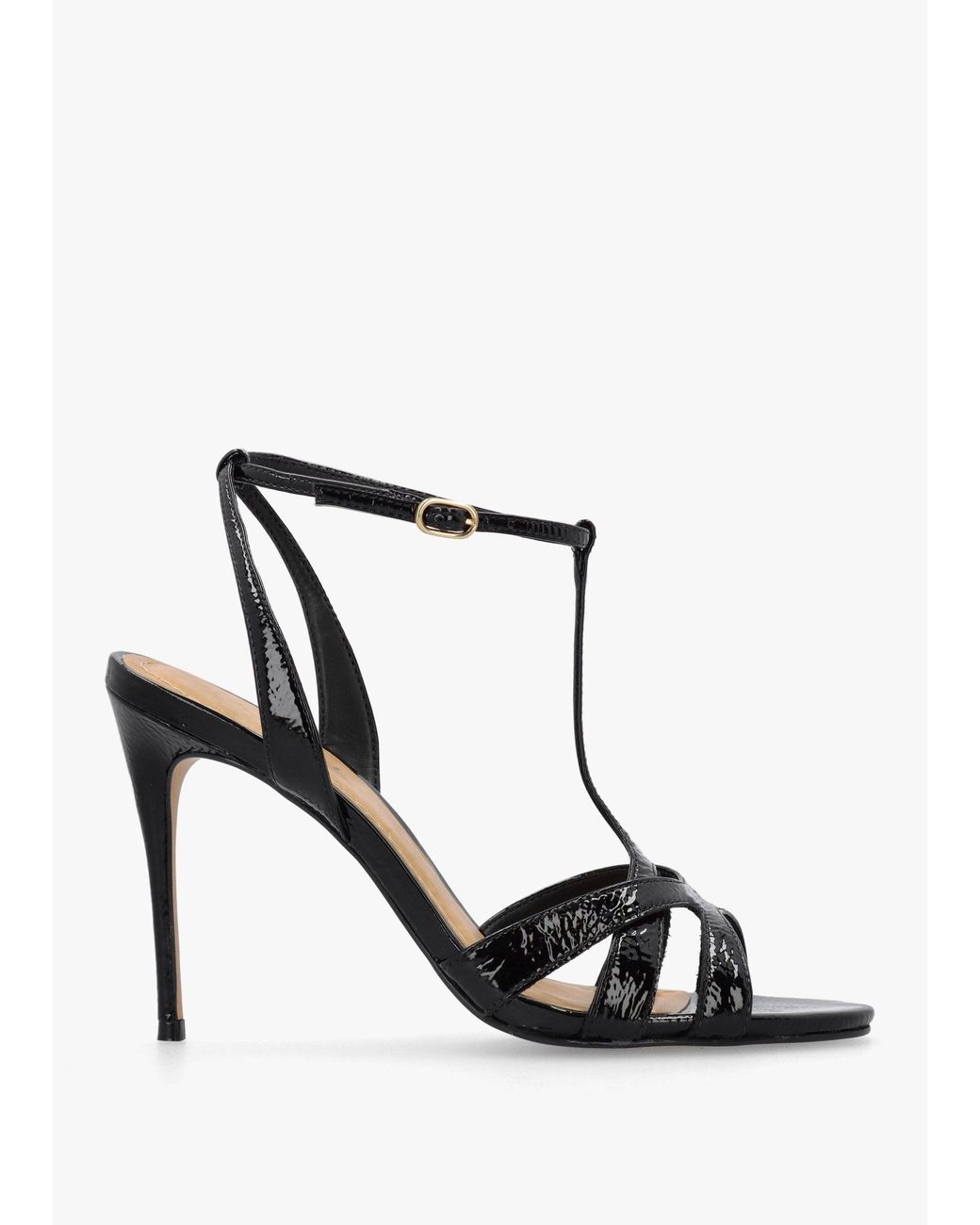 Daniel White Civil Leather T Bar Stiletto Heel Sandals